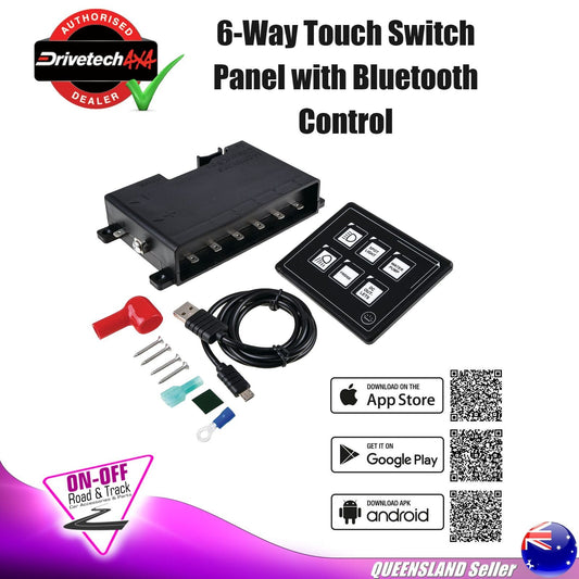 DRIVETECH 4X4 Compact 6 Way Touch Switch Panel with Bluetooth App Control