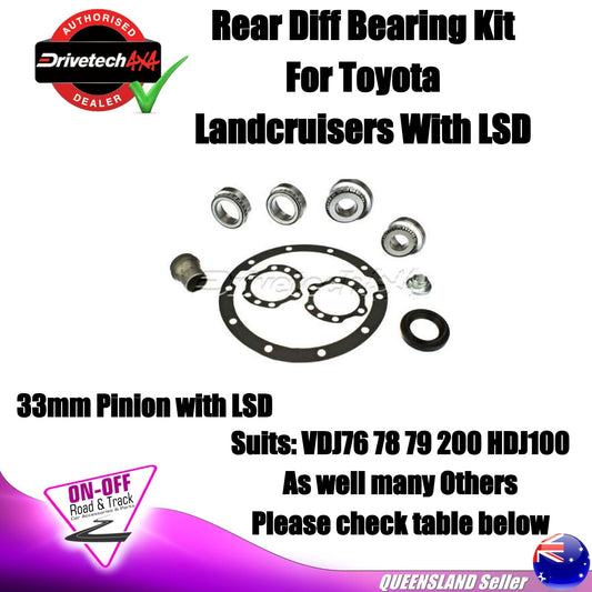 Drivetech 4x4 Rear Diff Bearing Kit For Toyota Landcruiser VDJ76 76 79 200