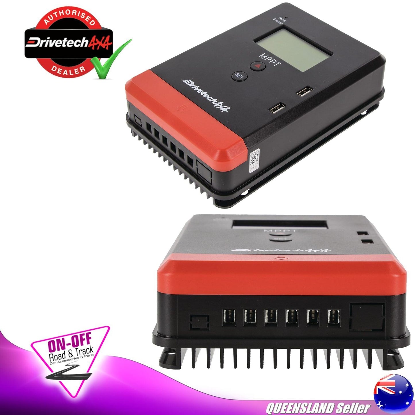 Drivetech 4x4 DT-SR30M - 30A Solar MPPT Regulator & Monitor suit Lithium 12/24V