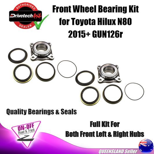 Drivetech 4x4 Full Front Wheel Bearing Kit For Toyota Hilux N80 2015+ GUN126R