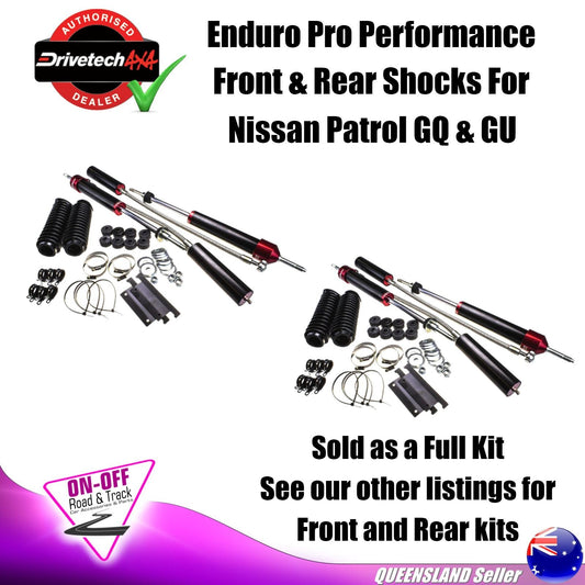 Drivetech 4x4 Enduro Pro Remote Res Shocks FULL KIT For Nissan Patrol GQ GU