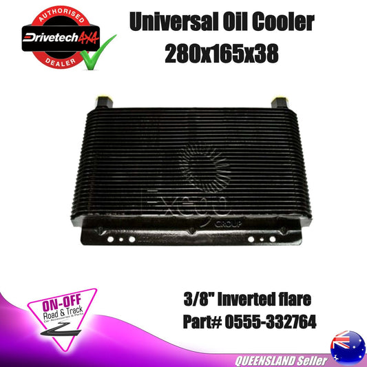 Drivetech 0555-332764 Universal Oil Cooler - 280x165x38 3/8 FLARE