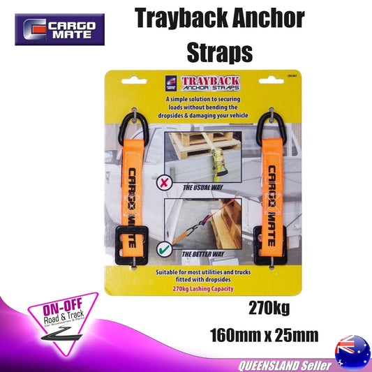 Cargo Mate Trayback Anchor Straps CMLR01 - 160mm x 25mm Lashing Capacity 270kg