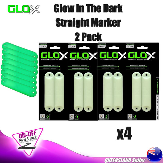 Glo-X Glow in the Dark GX0152G - Straight Markers 2 Pack Camping 4x4 Quad Pack