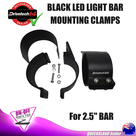 Drivetech 4x4 DT-LBMC27 - 2.5" Bar Black LED Light Bar Mounting Clamps