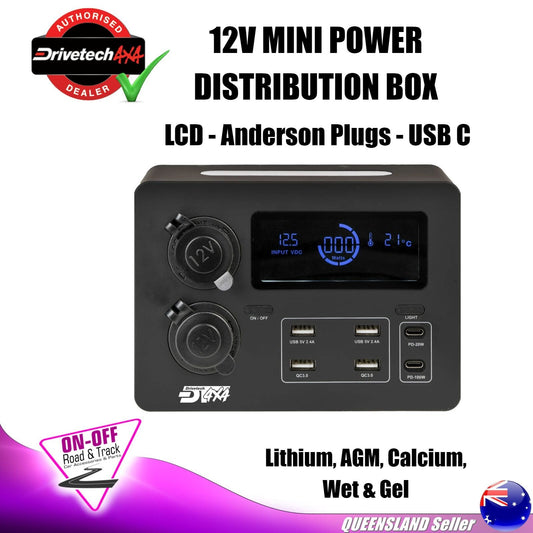 DRIVETECH 4X4  DT-02011 - 12V MINI POWER DISTRIBUTION BOX Anderson Plug USB-C