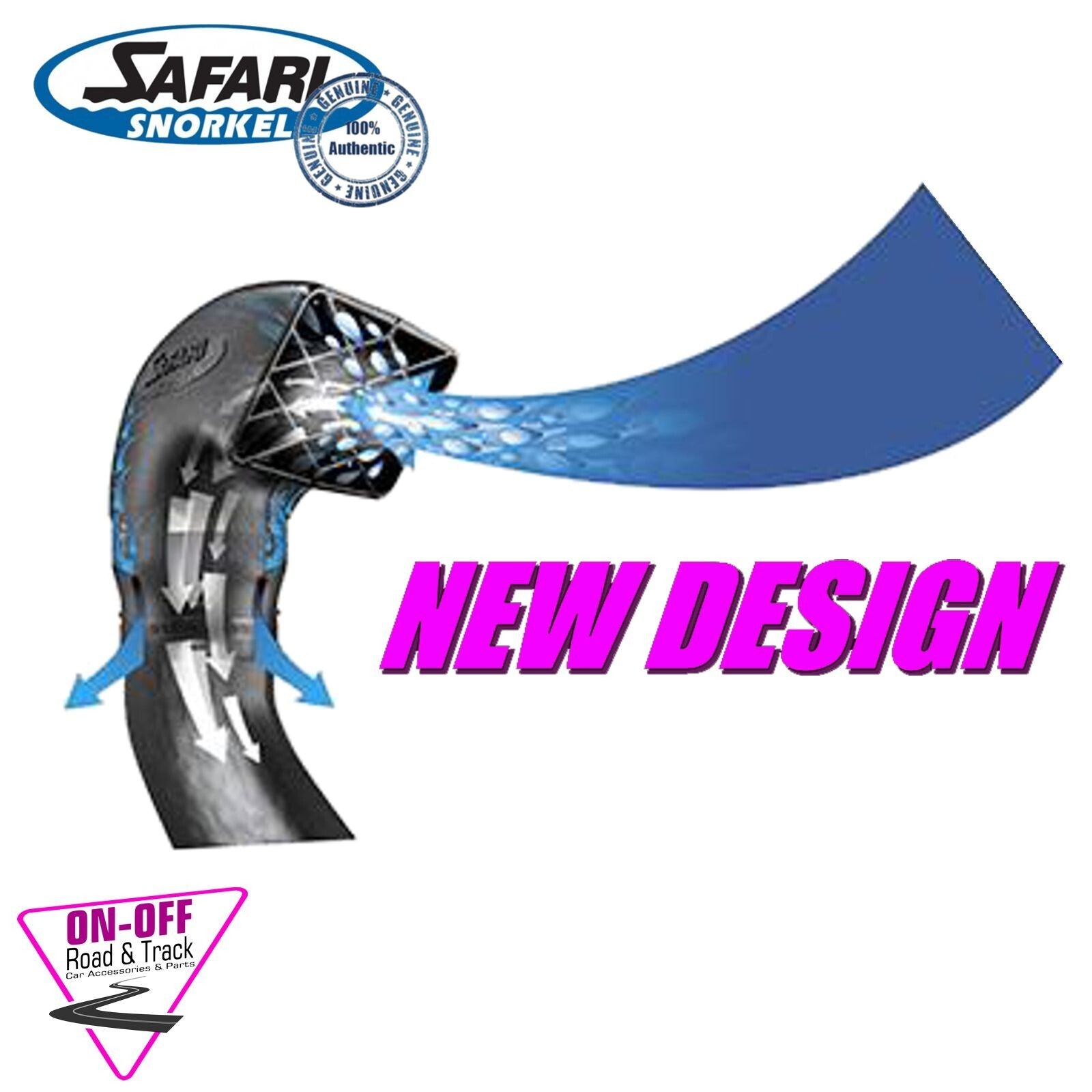 GENUINE SAFARI REPLACEMENT 4" 100MM SNORKEL AIR RAM 000-135-910 NEW DESIGN HEAD