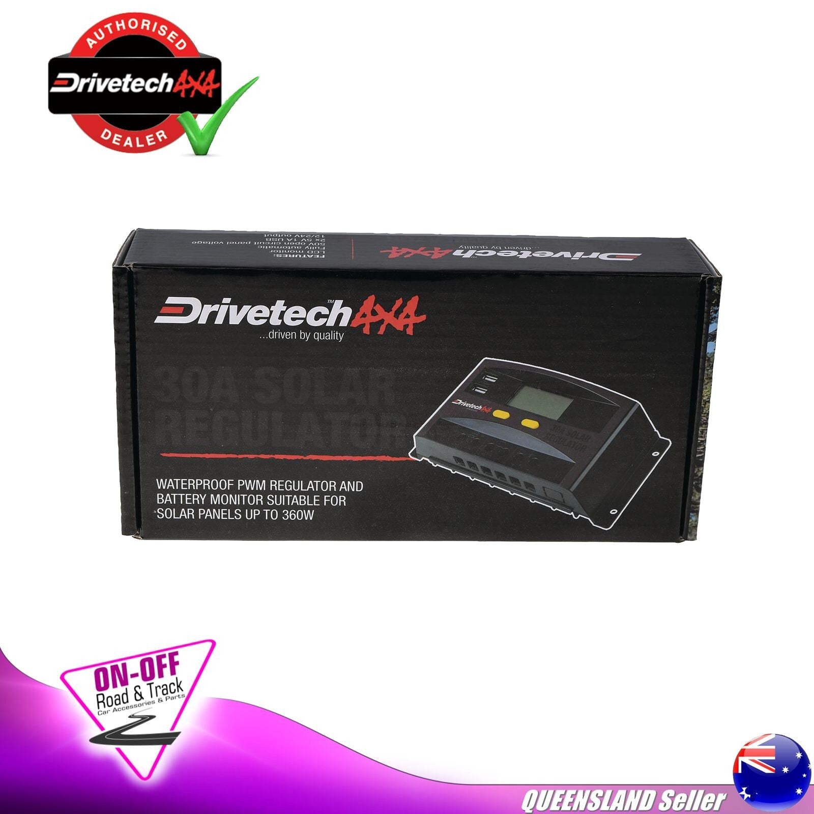 Drivetech 4X4 DTSR30 - 30A PWM Solar Regulator and Monitor