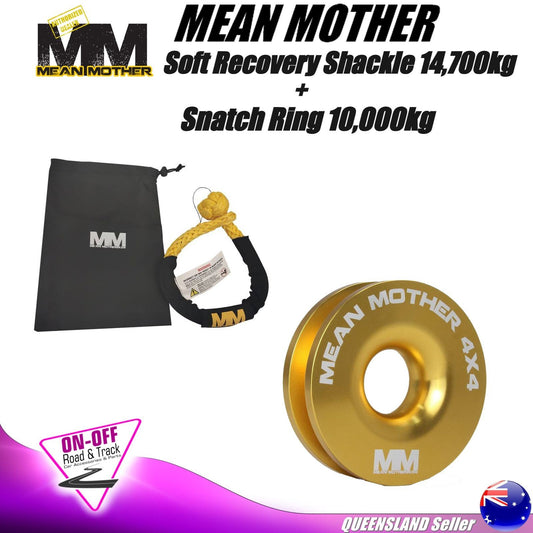 Mean Mother  MMSHK - Recovery Soft Shackle 14700kg with Sleeve + Snatch Ring
