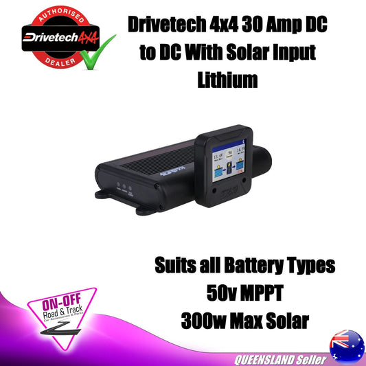 DRIVETECH 4X4 DC-DC Battery Charger 30A With MPPT Solar Input Lithium Compatible
