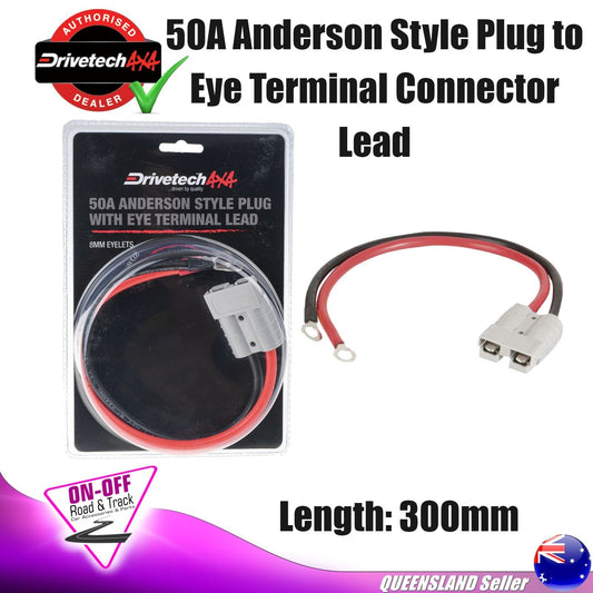 Drivetech 4x4 DTAPE - 50A Anderson Style Plug to Eye Terminal Connector Lead