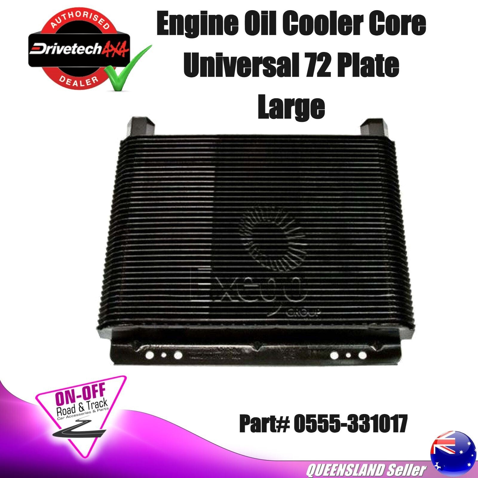 Drivetech 0555-331017 Engine Oil Cooler Core - Universal 72 Plate Large