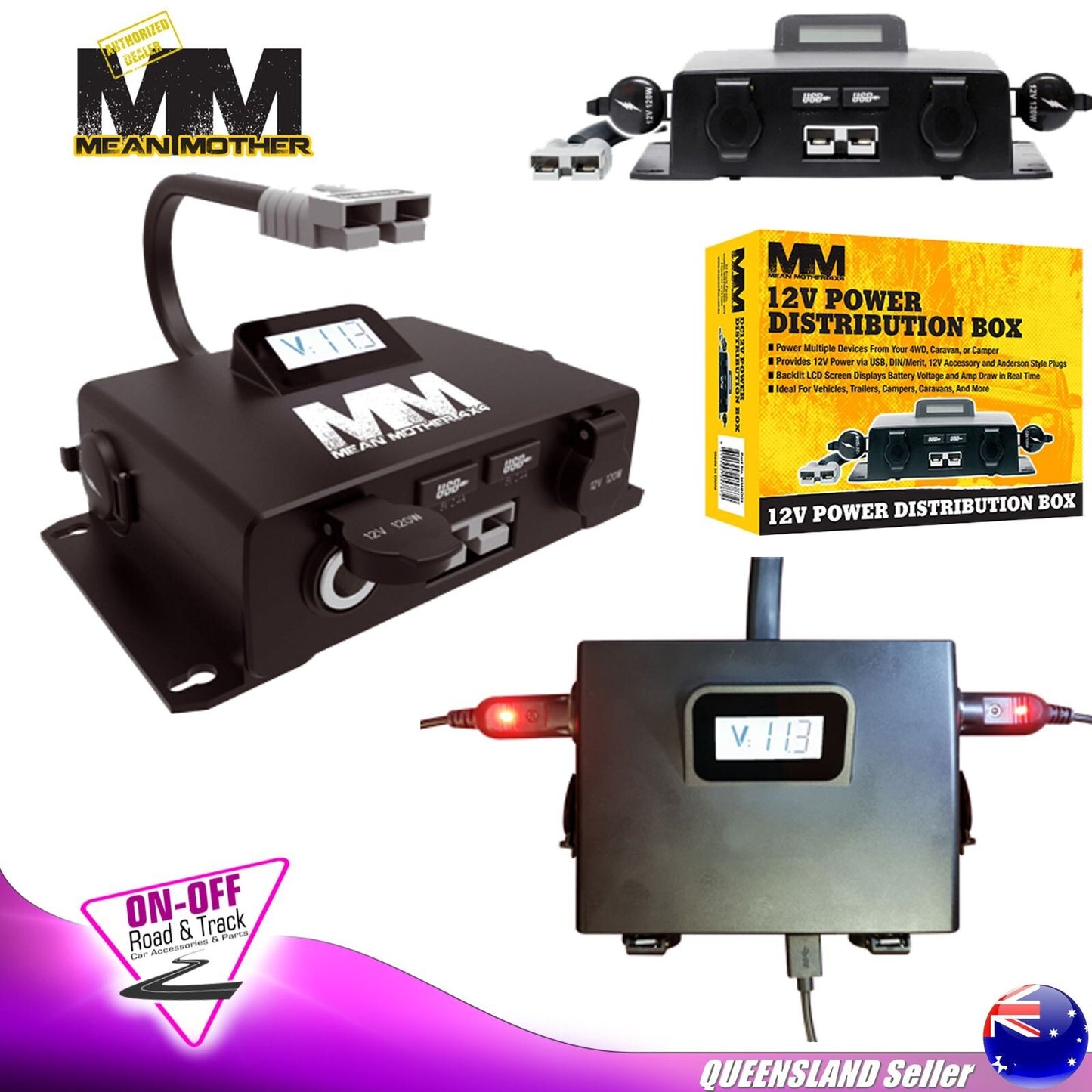 Mean Mother MMBD01 - 12V Power Distribution Box DC12V Aux, DIN/Merit, and USB