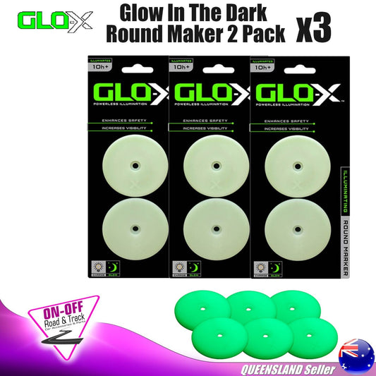 Glo-X Glow in the Dark GX0151G - Round Markers 2 Pack Camping 4x4 Triple Pack