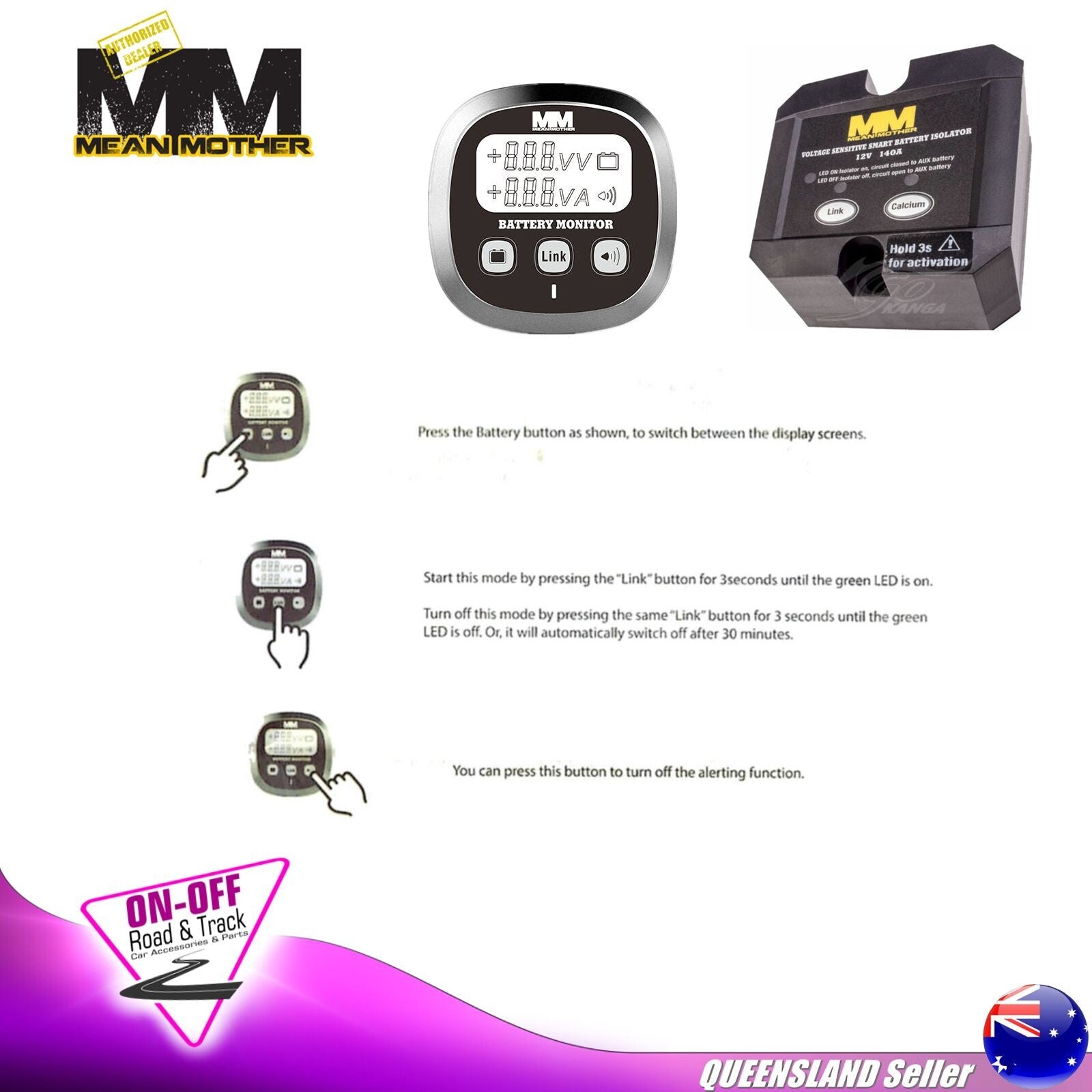 Mean mother MMDBI - Dual Battery Isolator + MMDM Dual Battery Monitor