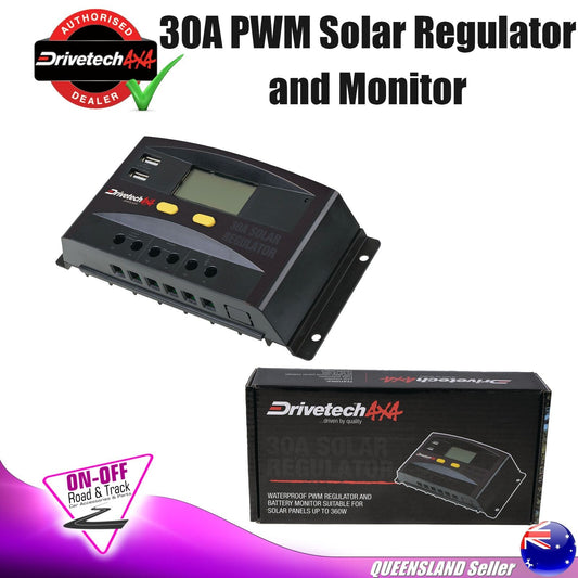 Drivetech 4X4 DTSR30 - 30A PWM Solar Regulator and Monitor