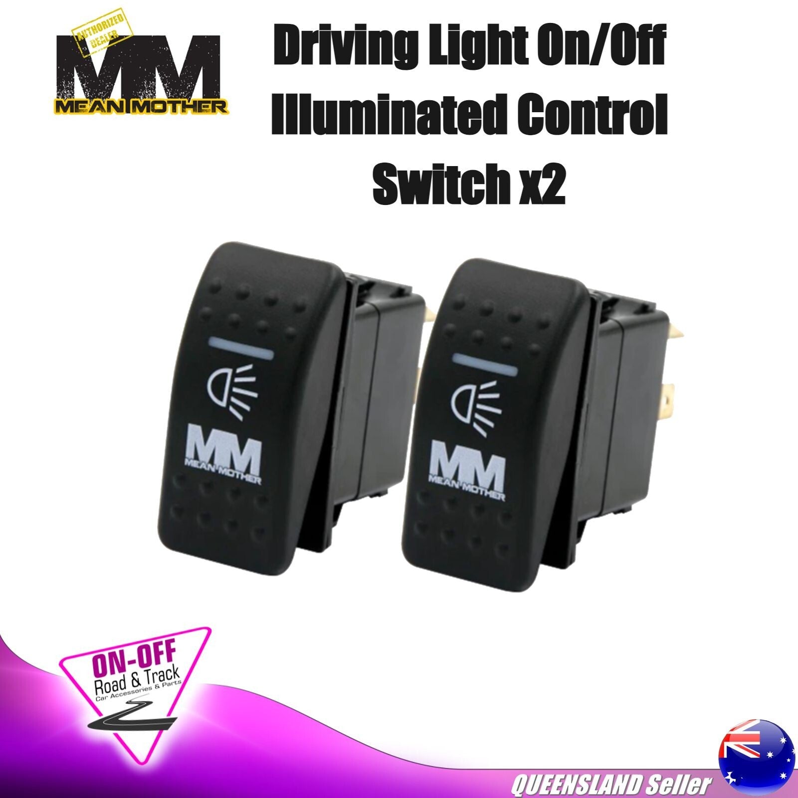 Mean Mother MMSW03 PAIR - 12V 25Amp ON OFF Illuminated Light Switch