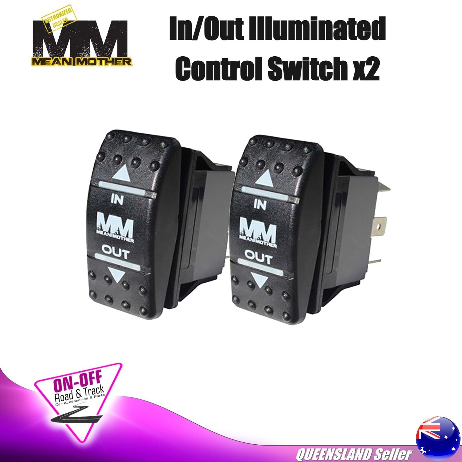 Mean Mother MMSW02 PAIR -  12V 25Amp In/Out Illuminated Control Switch Winch