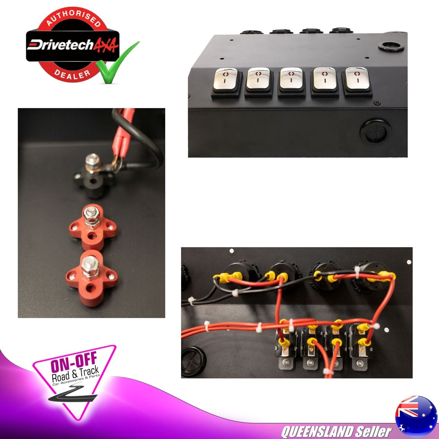 Drivetech 4x4 DT-02009 - 12V Powder Coated Control Switch Power Box