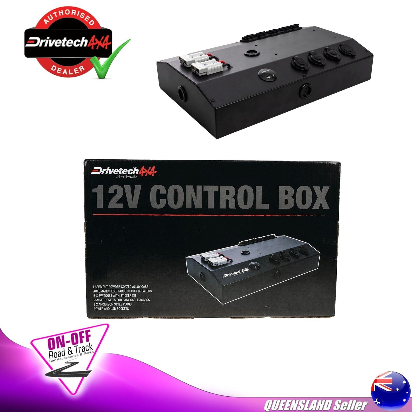 Drivetech 4x4 DT-02009 - 12V Powder Coated Control Switch Power Box