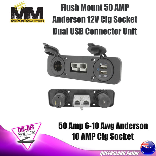 Mean Mother MMAPP05 -  50 AMP Anderson 12V Cig Socket Dual USB Connector Unit