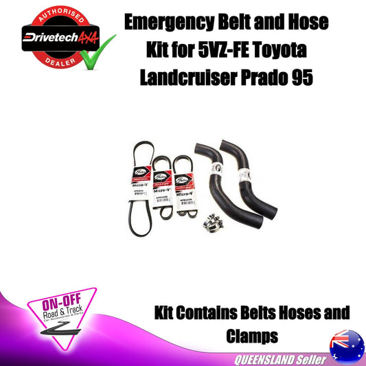Drivetech 4x4 Emergency Belt and Hose Kit for 5VZ-FE Toyota Landcruiser Prado 95