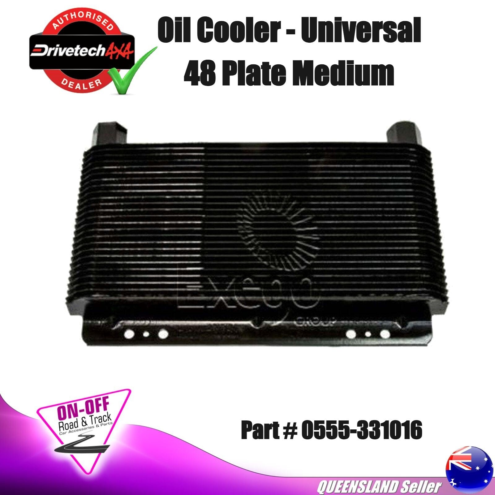 Drivetech 0555-331016 Engine Oil Cooler - Universal 48 Plate Medium