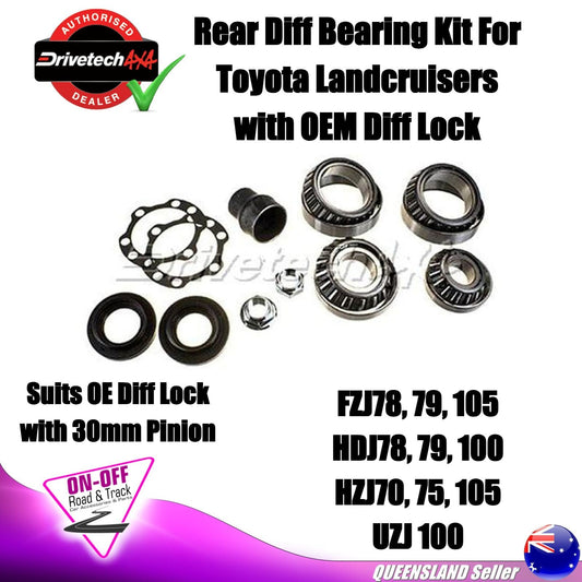 Drivetech 4x4 Rear Diff Bearing Kit For Toyota Landcruisers with OEM Diff Lock