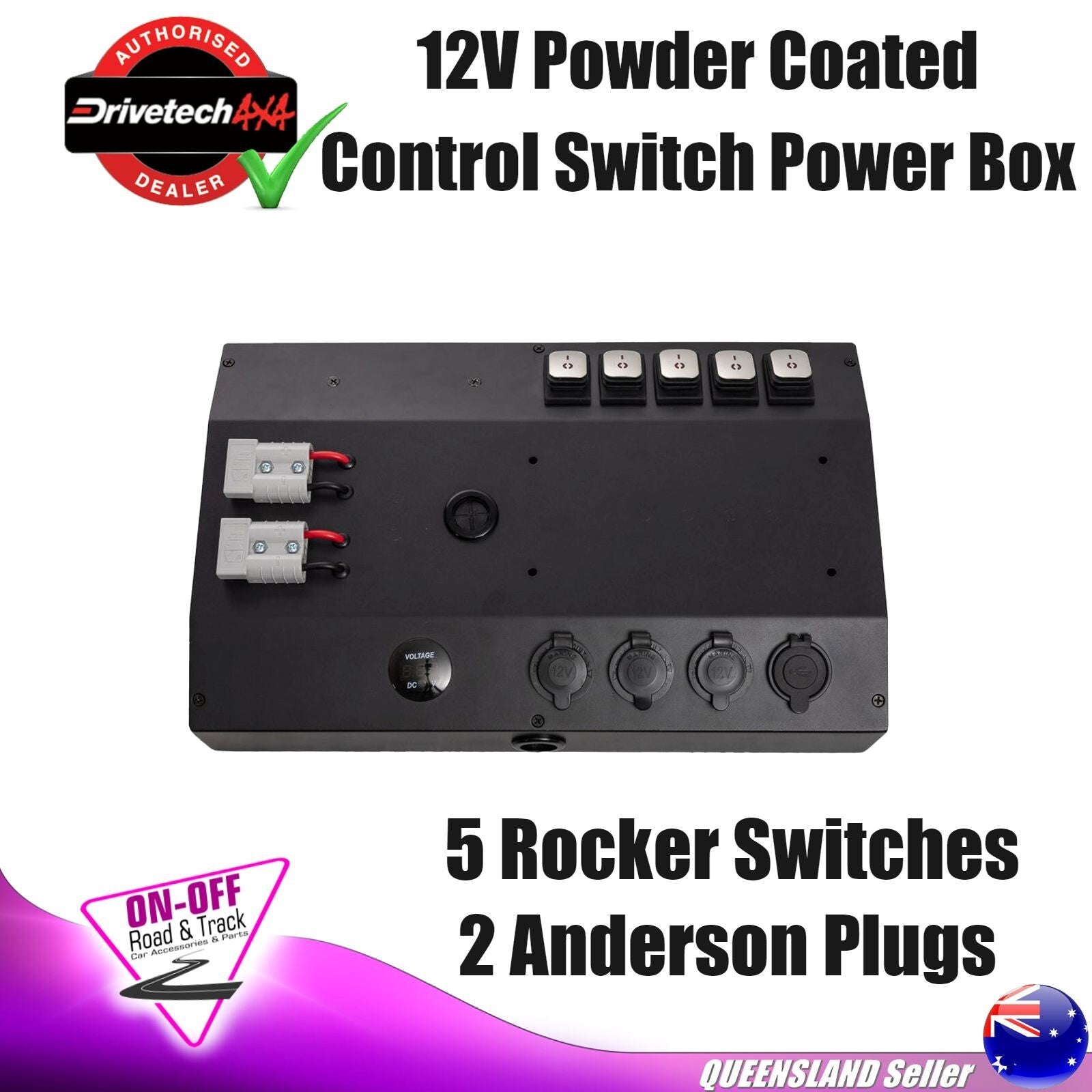 Drivetech 4x4 DT-02009 - 12V Powder Coated Control Switch Power Box