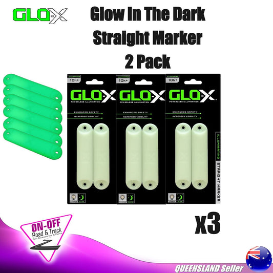 Glo-X Glow in the Dark GX0152G - Straight Markers 2 Pack Camping 4x4 Triple Pack