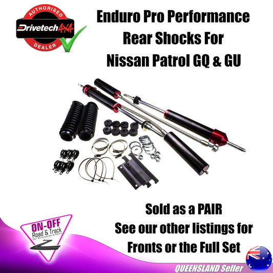Drivetech 4x4 Enduro Pro Remote Res Rear Shocks For Nissan Patrol GQ GU