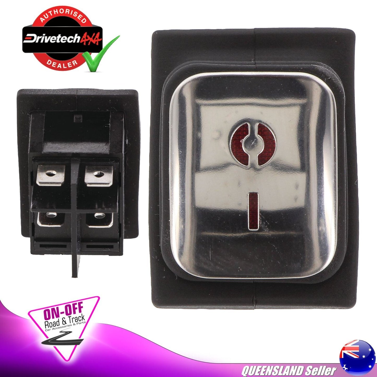 Drivetech 4x4 DT-11209 - Universal Type Carling On/Off DPDT Rocker Switch